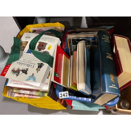 242 - 2 bags + box books. Millers antiques etc