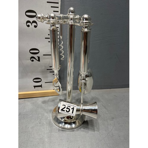 251 - Set of silver plated bar tools