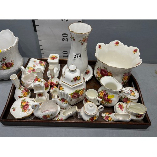 274 - Large collection of bone china in Royal Albert Design