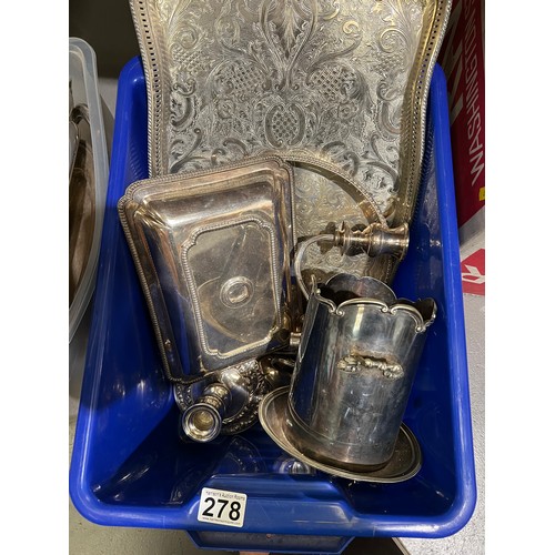 278 - Collection of good early 20th century silver plated ware + silver plated tea sets etc