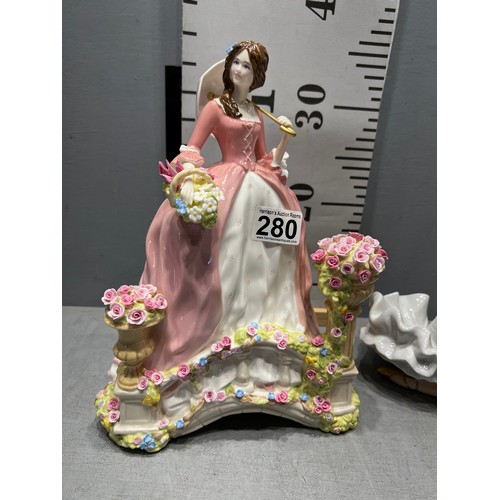 280 - Large Royal Staffordshire (Lady of Enchantment) + figure a/f