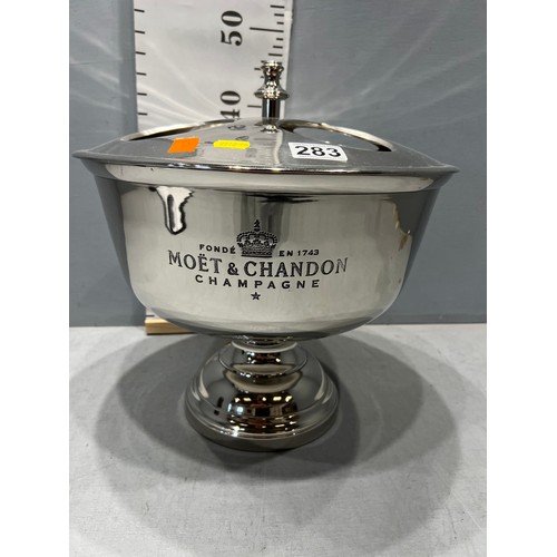 283 - Large silver plated Moet + Chandon champagne table centre piece