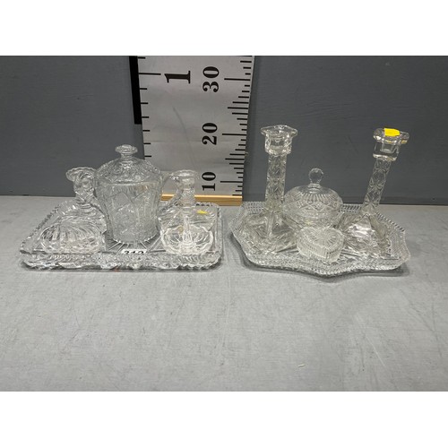 312 - 2 glass dressing table sets