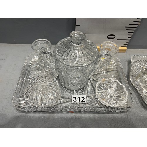 312 - 2 glass dressing table sets