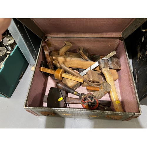 473 - Suitcase containing wood working tools