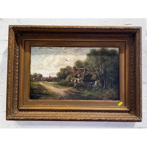 493 - Pair of victorian oil on canvas in gilt frames