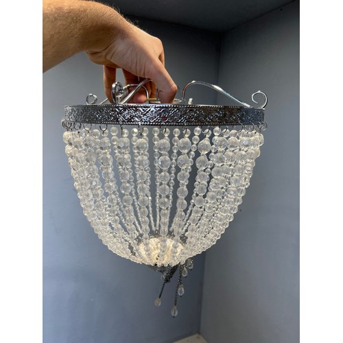 496 - 2 ceiling lights shades with glass droplets