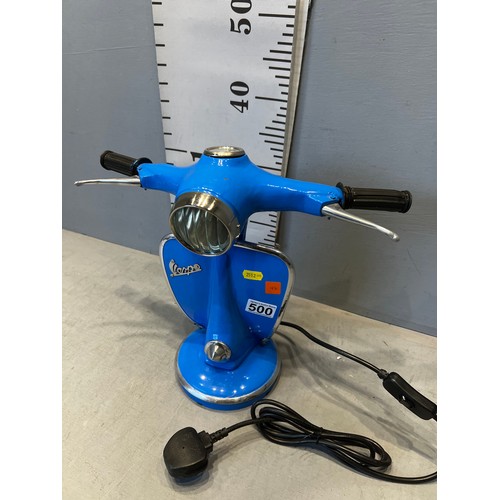 500 - Blue vespa table lamp working