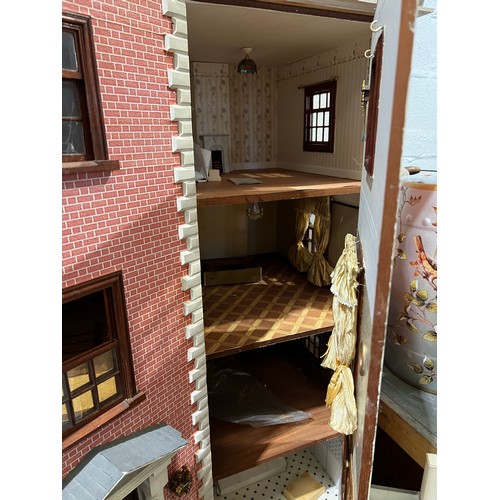 510 - Very large 4 storey dolls house + large quantity of dolls house furniture