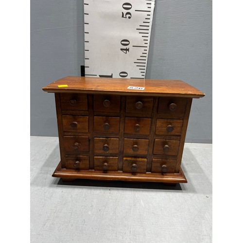 526 - Miniature collectors set of drawers