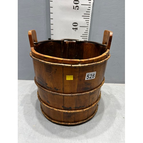 528 - Wooden vintage bucket with handle