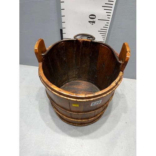 528 - Wooden vintage bucket with handle