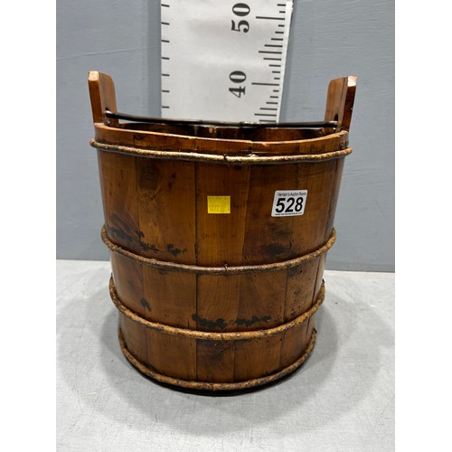 528 - Wooden vintage bucket with handle