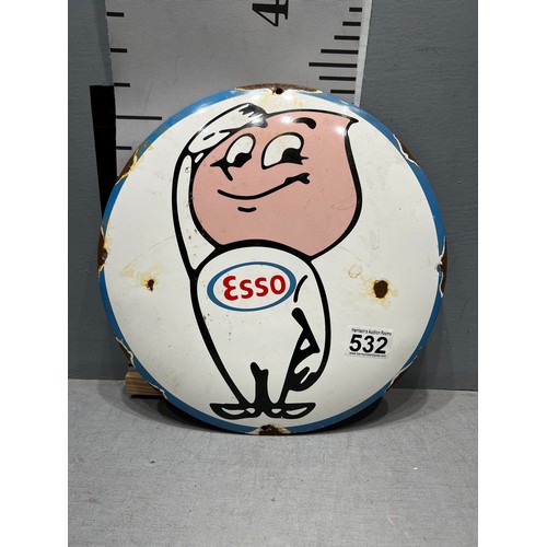 532 - Round metal 'Esso' sign