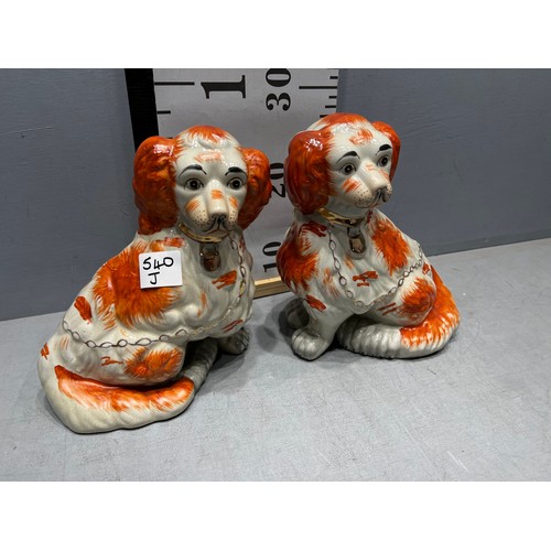 540J - Pair staffordshire dogs