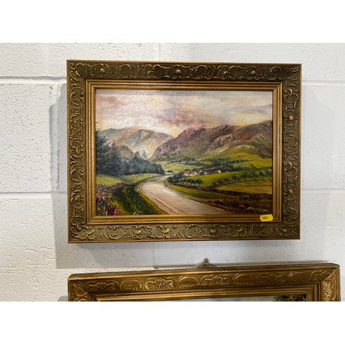 540R - 5 good oil on board pictures in gilt frames