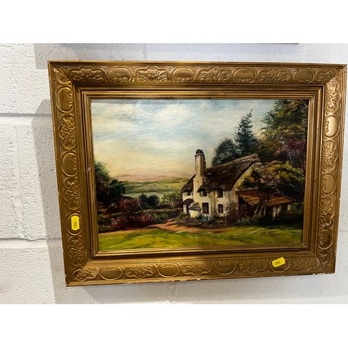 540R - 5 good oil on board pictures in gilt frames