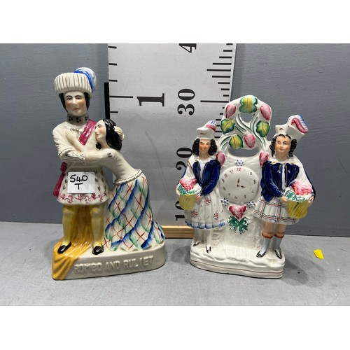 540T - 2 staffordshire flat back figures