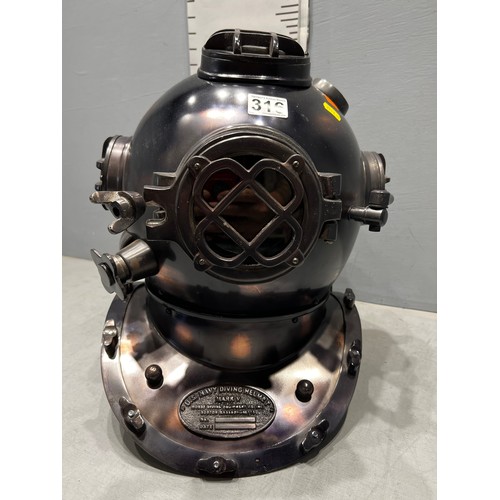 316 - Large US Navy divers helmet for display