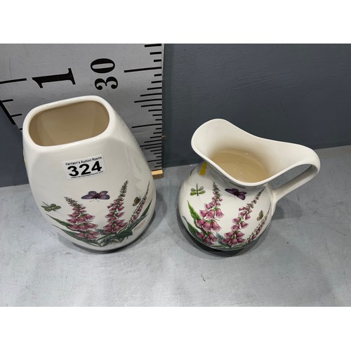 324 - Portmerion vase + jug