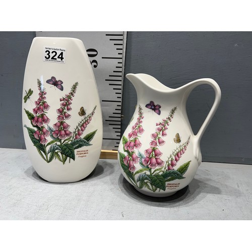 324 - Portmerion vase + jug