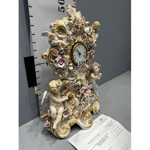 335 - Italian Dresden collectors edition of the Cherubim Centre piece 'Coppa' with insurance valuation Oct... 