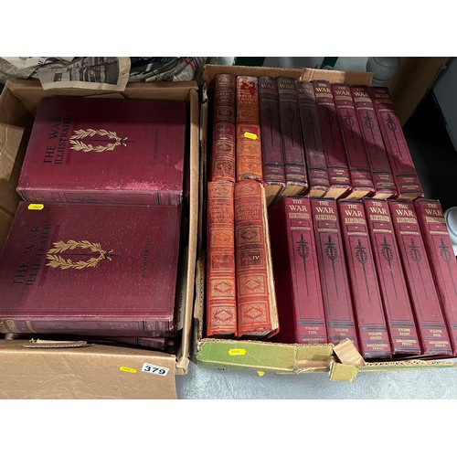 379 - 2 boxes books. The War Illustrated