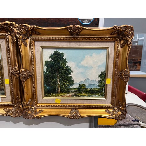 391 - Pair of oil on canvas in gilt frames