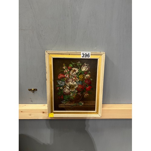 396 - Small oil painting still life Flowers painted by Florence Andrews. 11