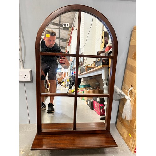 397 - Mahogany Arched mirror