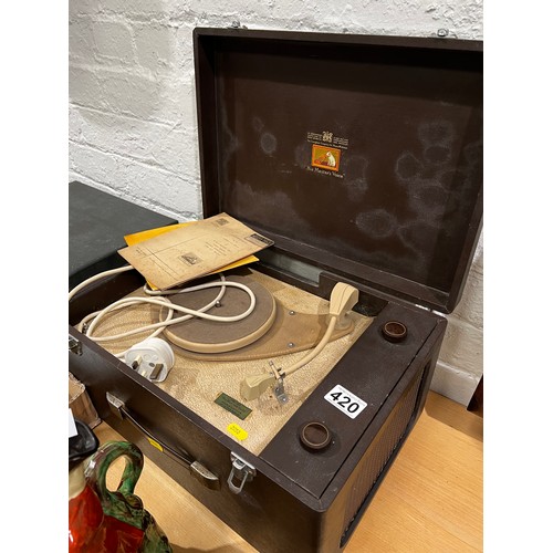 420 - Vintage His masters voice record player