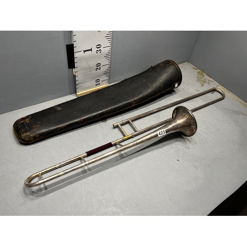 423 - Silver plated trombone