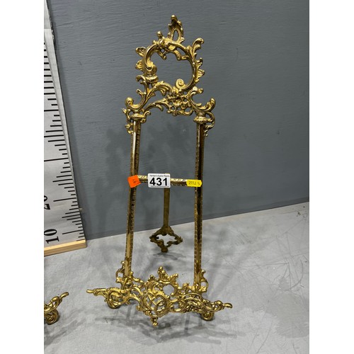 431 - Pair brass easels / menu stands