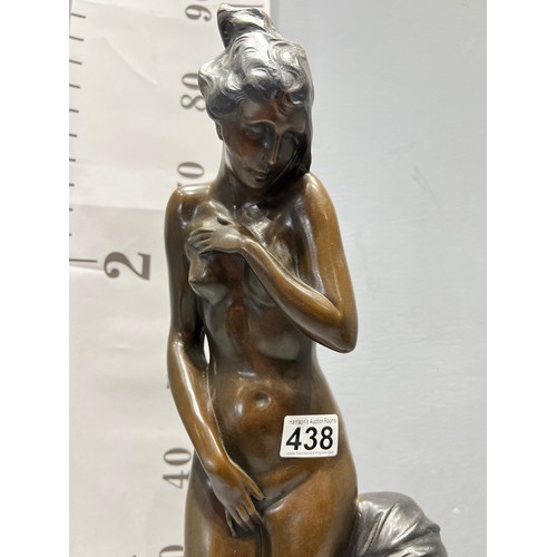 438 - Very heavy and impressive signed Bronze Nude + Arab statue