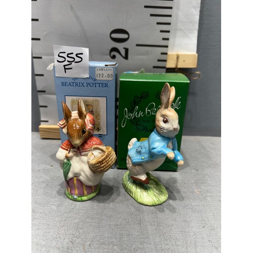 555F - Beswick 'Peter Rabbit' + Beswick 'Mrs Rabbit' both boxed