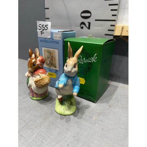 555F - Beswick 'Peter Rabbit' + Beswick 'Mrs Rabbit' both boxed