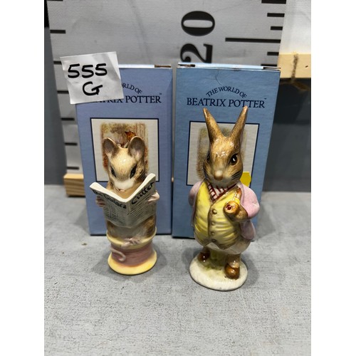 555G - Beswick 'Mr Benjamin Bunny' + Beswick 'Tailor of Gloucester' both boxed