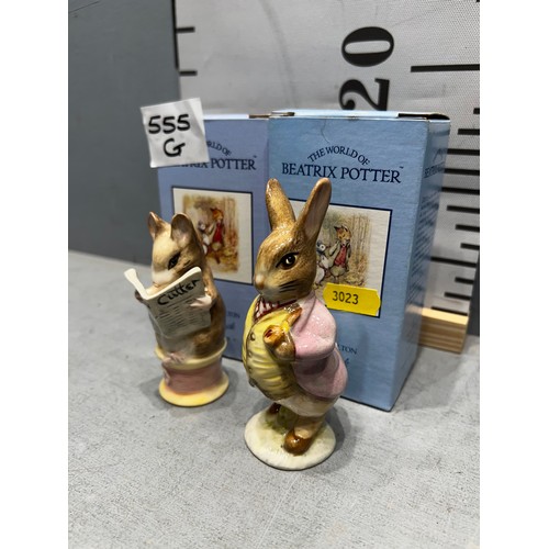 555G - Beswick 'Mr Benjamin Bunny' + Beswick 'Tailor of Gloucester' both boxed