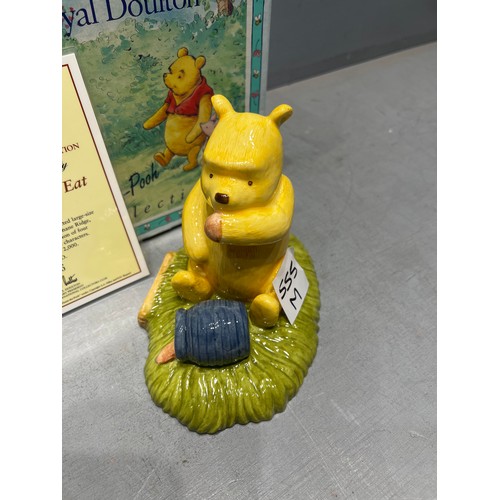 555M - Royal Doulton 'Winnie the Pooh - Pooh began to eat' (no. 1166) with certificate and box