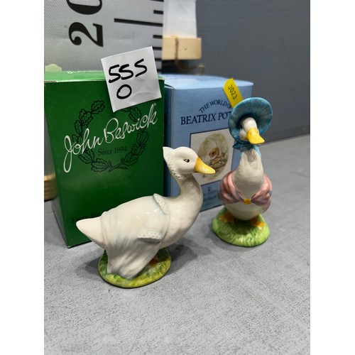 555O - Beswick 'Rebecca Puddle Duck' gloss + Beswick 'Jemima puddle duck satin' both boxed