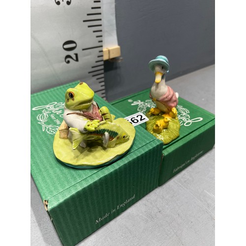 562 - Beswick Jeremy Fisher catching a fish, Beswick Jemima + her ducklings. both boxed