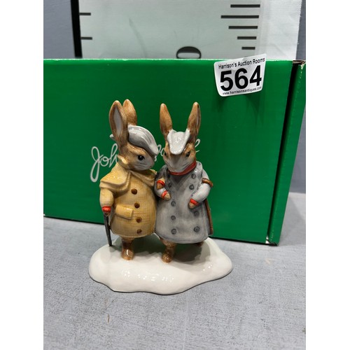 564 - Beswick 2 Gentleman rabbits in box