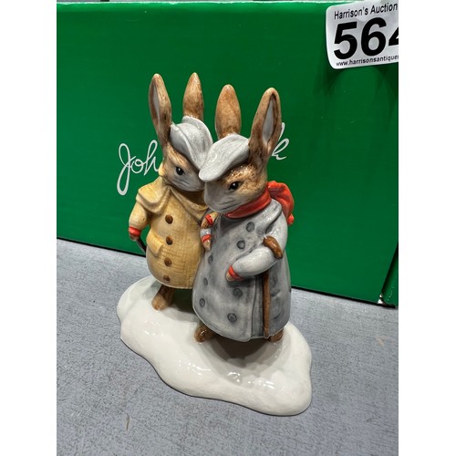 564 - Beswick 2 Gentleman rabbits in box