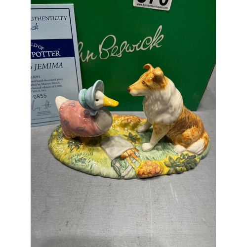 570 - Beswick 'Kep + Jemima' with certificate and boxed (no. 0855)