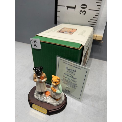 570B - Beswick Beatrix Potter 'Ginger + Pickles' with certificate and box no. 2592. Ltd Edition