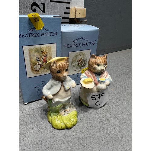 570C - Beswick Beatrix Potter 'Tom Kitten in the Rockery' + Beswick 'Mrs Ribbly' both boxed