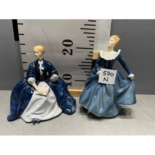 570N - 2 Royal Doulton figures Laurianne + Fragrance