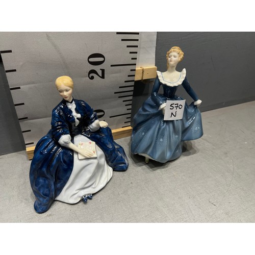 570N - 2 Royal Doulton figures Laurianne + Fragrance