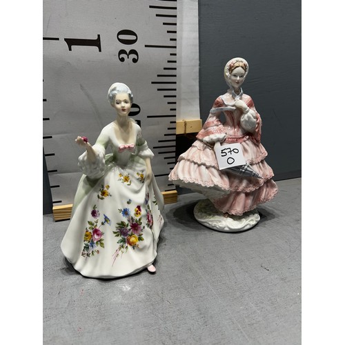 570O - Royal Worcester figure 'The Crinoline, Royal Doulton Diana