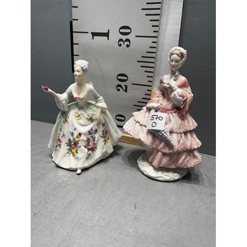 570O - Royal Worcester figure 'The Crinoline, Royal Doulton Diana